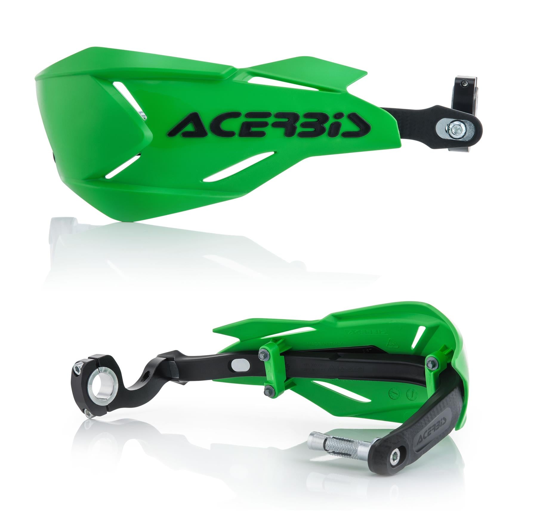 Acerbis X-Factory Black Green Handguards Kawasaki KXE 125 2T 2003 - 2006